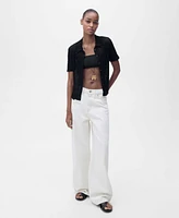 Mango Women's Textured Polo-Neck Cardigan