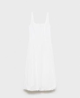 Mango Women's Puffed Hem Embroidered Dress