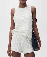 Mango Women's Crochet Straight-Fit Shorts