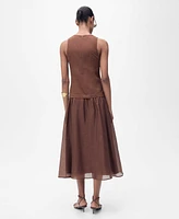 Mango Women's Combined Fabric Midi Dress