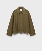 Mango Women's Openwork Details Cotton Overshirt