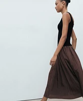 Mango Women's Combined Fabric A-Line Dress