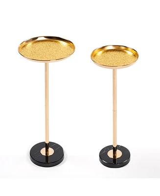 Adjustable Side Table with Marble Top (2-Pack)