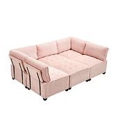 U-Shaped Modular Sectional Sofa with Reversible Chaise