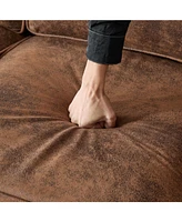40" Nailhead Trim Sofa, 22" Deep Seat, Faux Leather