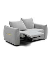 Power Recliner Sofa Set with Led, Living Room Furniture Set, Leather Sofa Set with Usb Port Storage Console Cup Holder