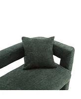 Upholstered Chenille Loveseat: Compact Sofa for Living Areas (Emerald)