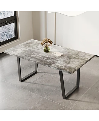 Modern 6-Person Dining Table (62.9")