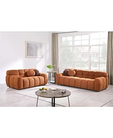 Light Brown Boucle 3-Seater Marshmallow Sofa