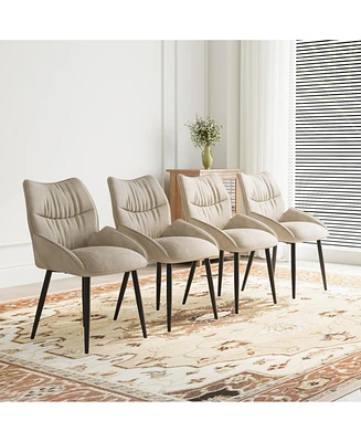 Velvet Dining Chair Set (4): Modern, Minimalist Design