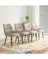 Velvet Dining Chair Set (4): Modern, Minimalist Design