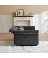 Upholstered Sofa Bed - Chenille Loveseat with Adjustable Back