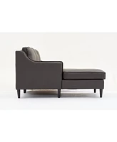 94.5 inch modern style L-shaped genuine leather sofa with chaise lounge, Left Chaise