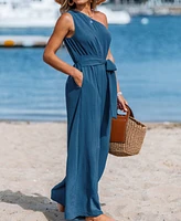 Cupshe Women's One-Shoulder Wide Leg Jumpsuit