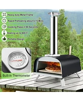 Portable Multi-Fuel Pizza Oven with Pizza Stone and Pizza Peel