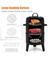 3-in-1 Charcoal Bbq Grill Cambo with Built-in Thermometer