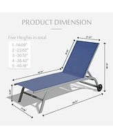 Blue Outdoor Chaise Lounge Set (2 Chairs)