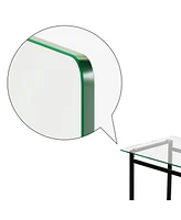 Rectangular Glass Dining Table for 4-6,51" W x 27"D x 30" H
