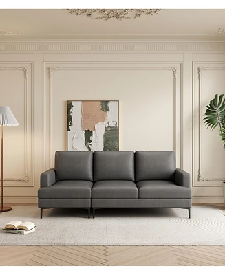 Sophisticated 77" Top Grain Leather Match Sofa with Usb and Type C Outlets