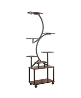 Plant Stand Indoor with Grow Lights, 8 Tiered Indoor Plant Shelf, 61" Tall Plant Stand for Indoor Plants Multiple, Metal Plant Flower Holder Stan