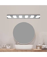 Modern 6-Light Chrome Led Vanity Mirror Light Fixture For Bathrooms And Makeup Tables