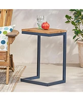 Versatile Firwood & Iron Antique Accent Table (Choose Size)