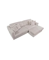 Oversized Cloud Sectional Sofa: 105" Modern Boucle Sleeper
