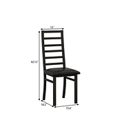 Modern Metal Dining Chairs, Set of 2 (Black)