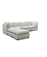 130" Modular Sectional Sofa with Ottoman