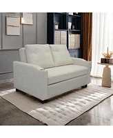 Modern Velvet Foldable Sofa Bed with Adjustable Back, Usb Port, Ashtray, and Swivel Phone Stand