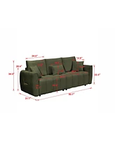 Premium 80.7" Teddy Sofa with Pillows, Oversized Chair