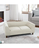 Modern Rectangular Pet Sofa with Backrest and Armrests for Medium and Large Dogs