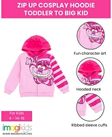 Alice Wonderland Girls Cheshire Cat Fleece Zip Up Cosplay Hoodie