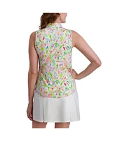 Stella Parker Women's Ruffle Front Sleeveless Polo