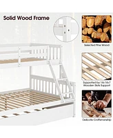 Twin Over Full Convertible Bunk Bed with Twin Trundle