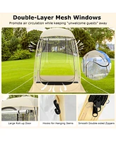 Instant Pop up Sports Tent with Carrying Bag and Floor Mat for 1-2/5-6 People
