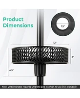 Patio Umbrella Table Tray Adjustable with Storage and Umbrella Poles