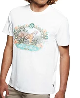 Guess Men's Short Sleeve Tiger Graphic Crewneck T-Shirt