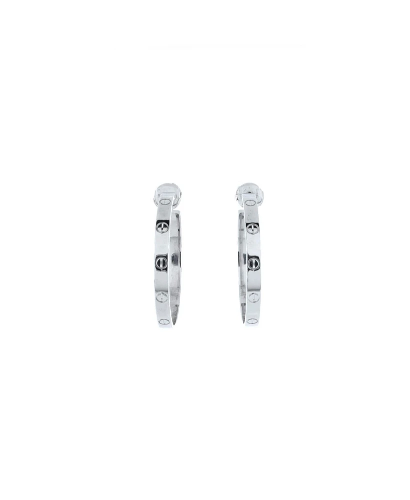 Pre-Owned Cartier Love Hoop Earrings 18K White Gold
