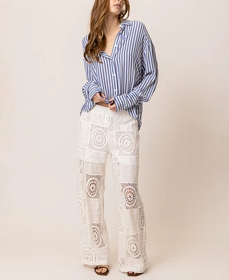 Line & Dot Women's Biva Quilted-Lace Pull-On Pants