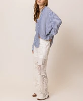 Line & Dot Women's Biva Quilted-Lace Pull-On Pants
