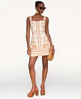 Avec Les Filles Women's Printed Fit & Flare Mini Dress