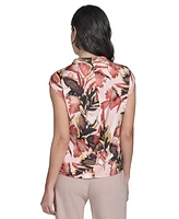 Calvin Klein Women's Cap-Sleeve Printed Top