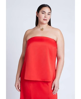 Eloquii Plus Column Satin Tube Top