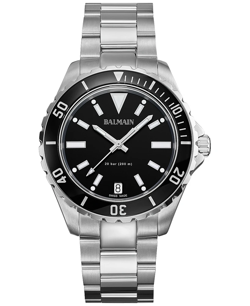 Balmain Men's Swiss Ophrys Stainless Steel Bracelet Watch 43mm
