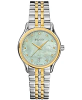 Balmain Women's Swiss Beleganza Diamond (1/20 ct. t.w.) Two-Tone Stainless Steel Bracelet Watch 32mm