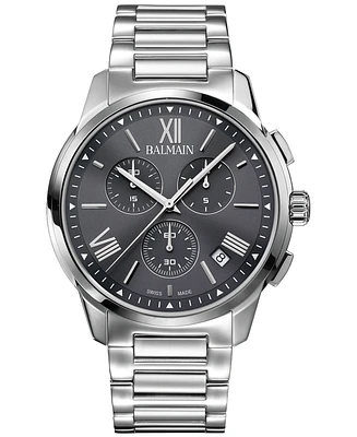 Balmain Men's Swiss Chronograph Madrigal Stainless Steel Bracelet Watch 42mm