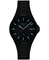 Certina Men's Swiss Ds-7 Black-Tone Stainless Steel Bracelet Watch 39mm