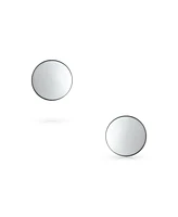 Bling Jewelry Set of 2 Black Bar Bell Round Illusion Faux Ear Plug Earrings Surgical Steel 16G