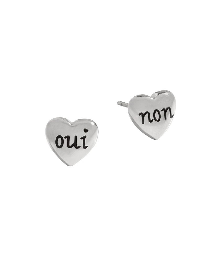 Oui Non Heart Stud Earrings